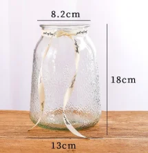 7” Small Clear big belly Bud Vase Glass with narrow neck