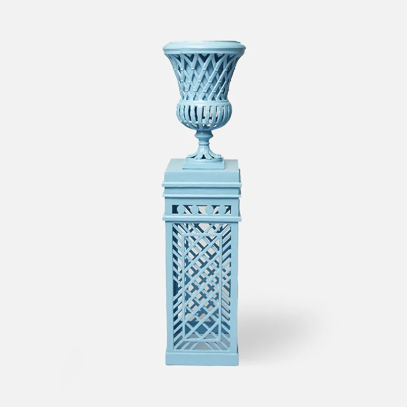 Adelaide Blue Lattice Urn & Pedestal