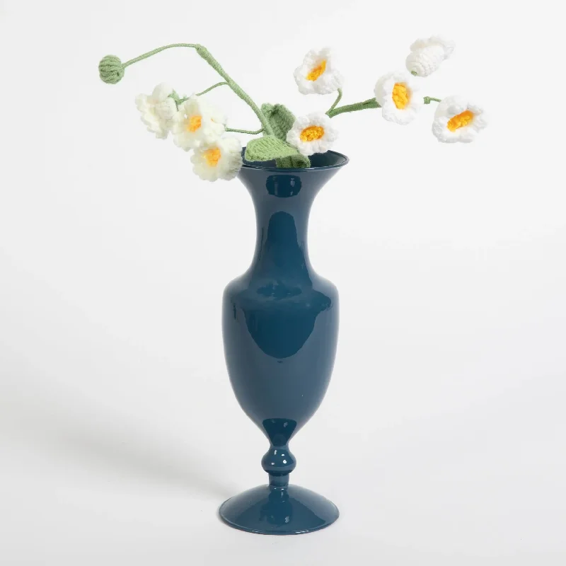 Astora Milk Glass Vase Navy