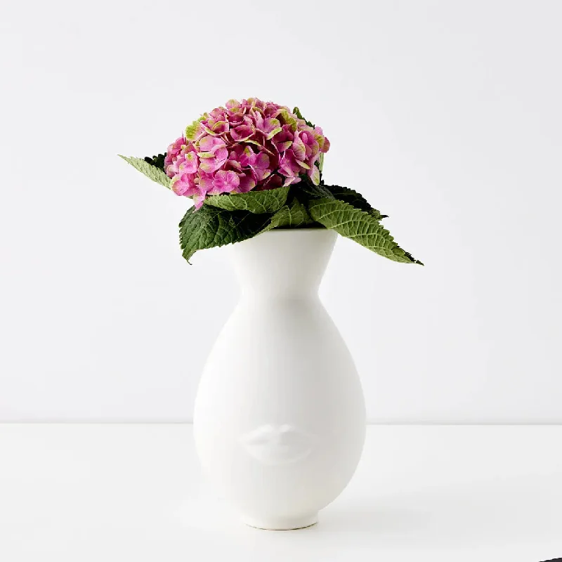 Bisous Ceramic Urn Vase White