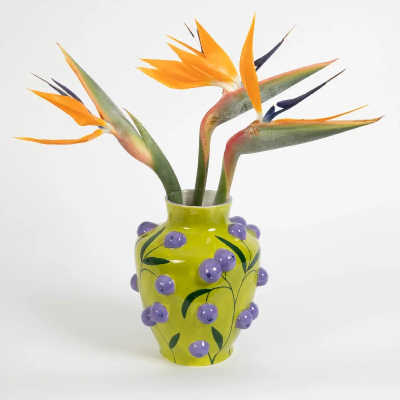 Blueberry Fields Ceramic Vase