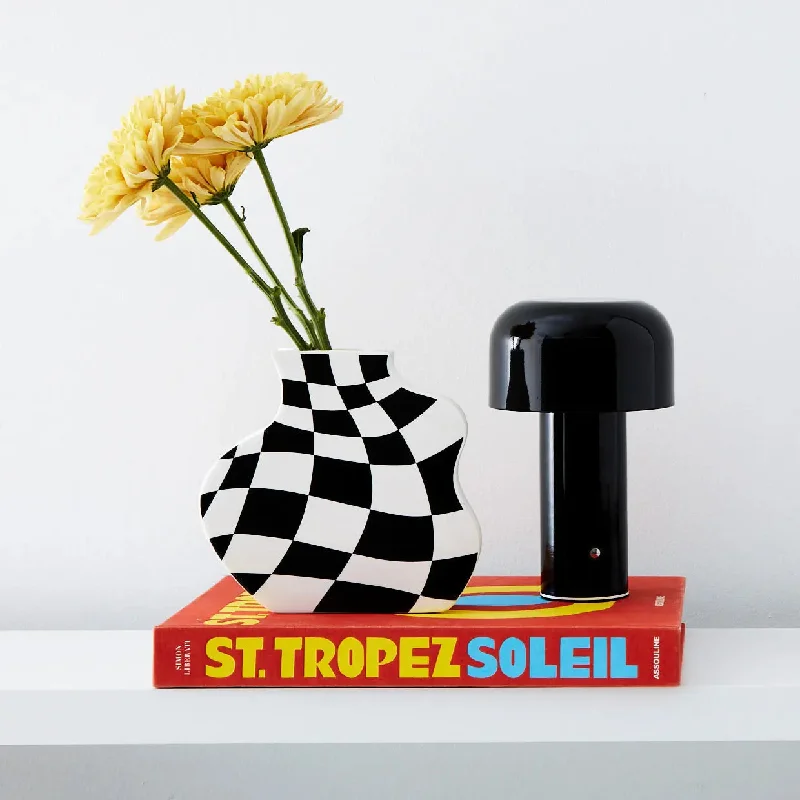 Checkerboard Ceramic Vase