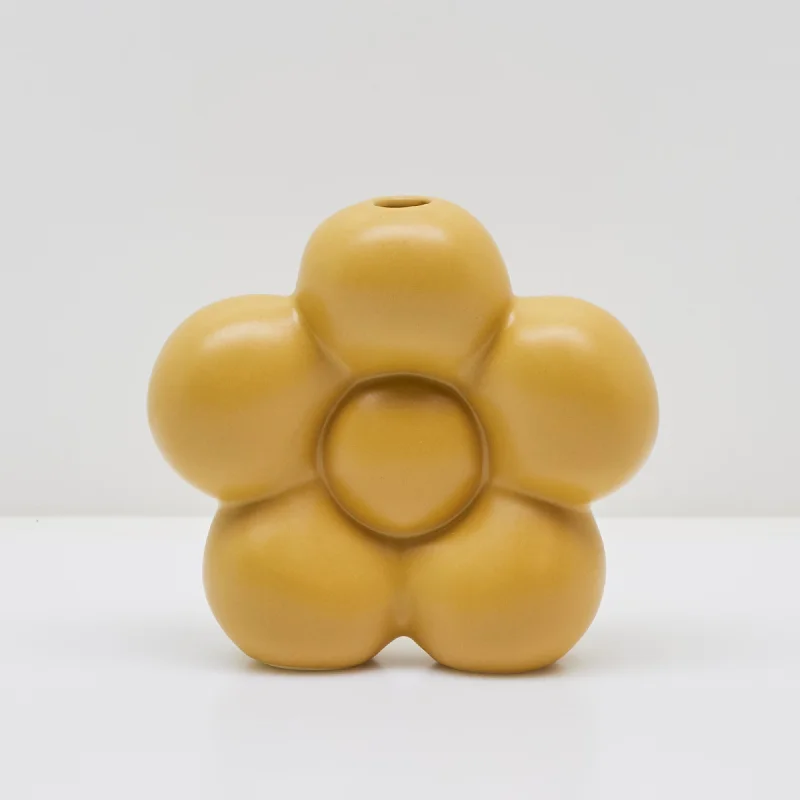 Floral Bloom Vase - Mustard