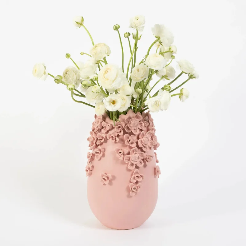 Floral Cascades Ceramic Vase