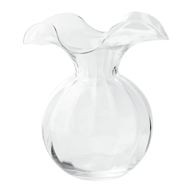 Hibiscus Glass Clear Medium Fluted Vase