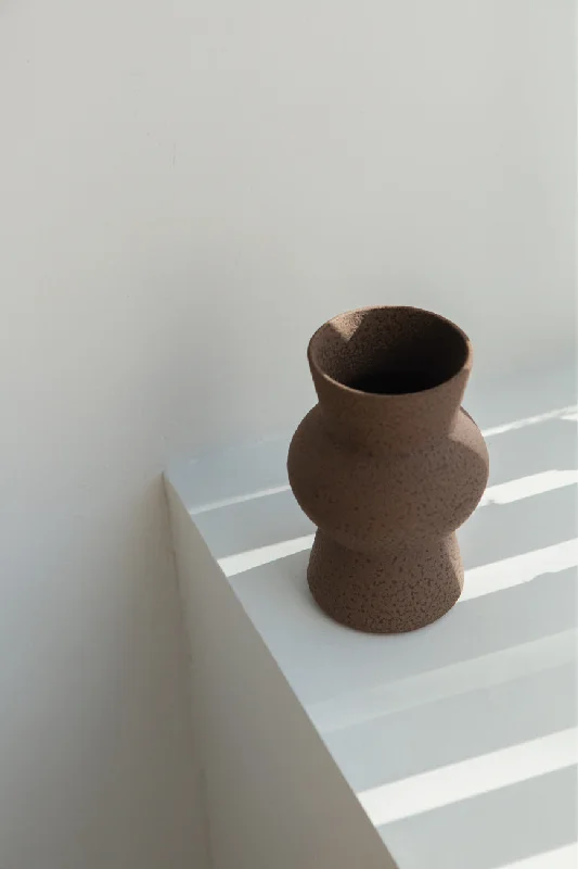 Melas Glazed Vase - Brown