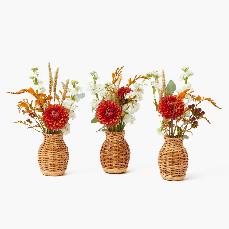 Mini Natural Rattan Vase (Set of 3)