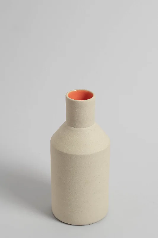 Stoneware Vase with Orange Detail - Small