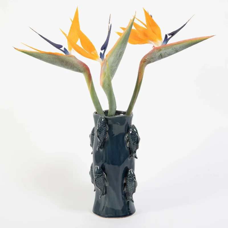 Poseidon Ceramic Vase Blue