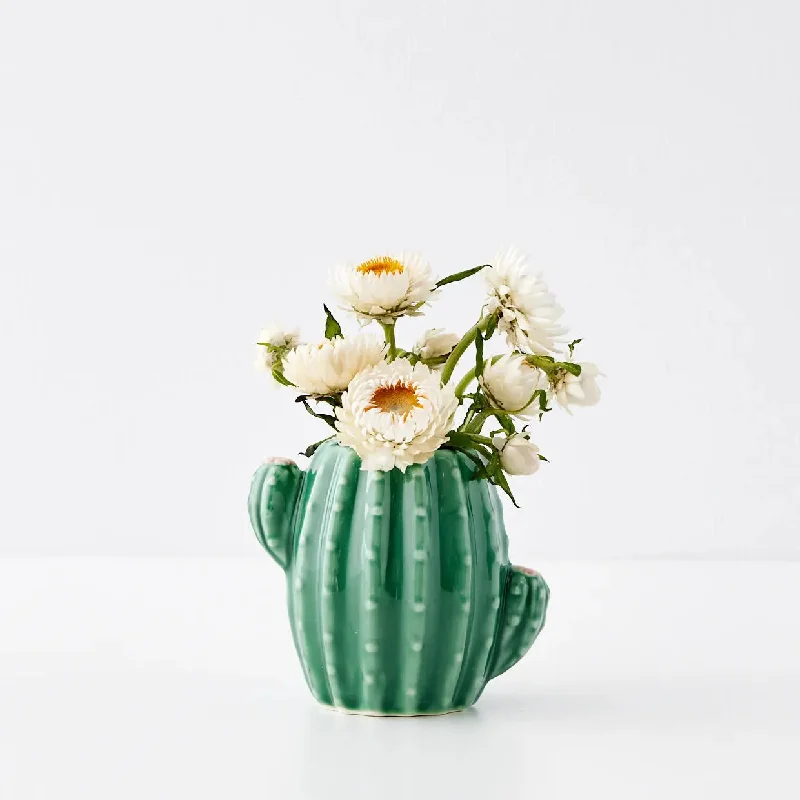 Prickle My Fancy Ceramic Bud Vase Green