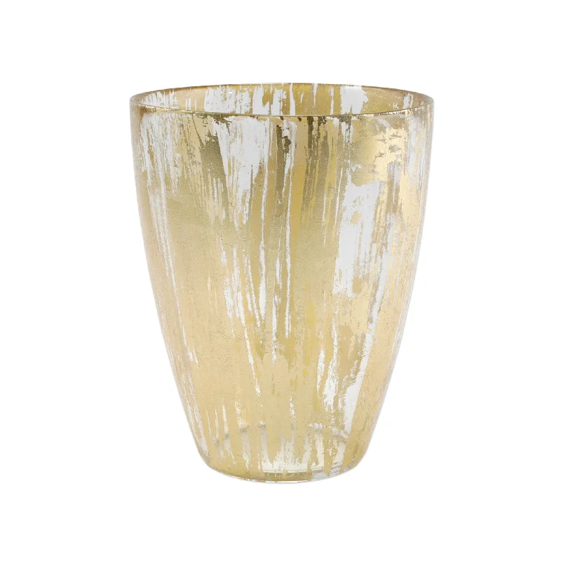 Rufolo Glass Gold Brushstroke Vase