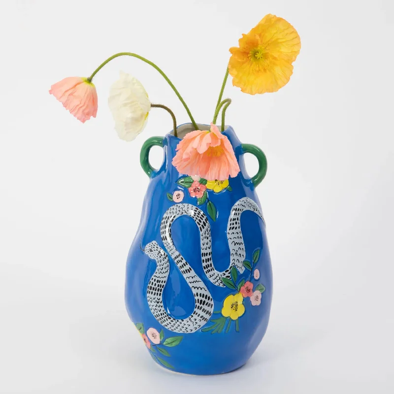 Serpentine Ceramic Vase Urn