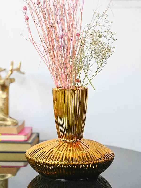 Stylish Golden Ceramic Vase