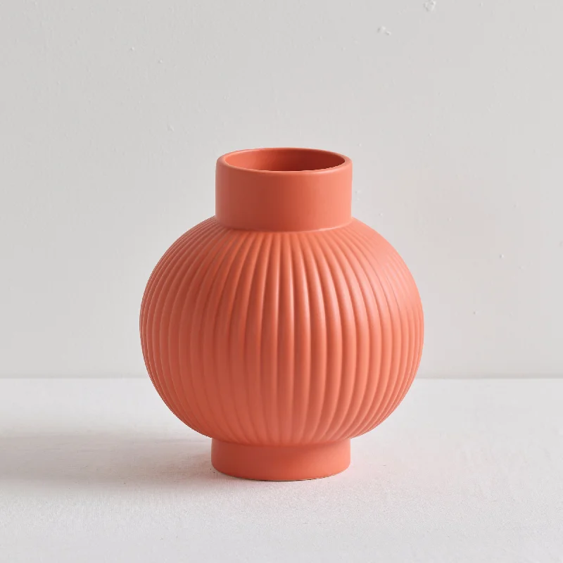 Tessa Ribbed Vase - Tangelo