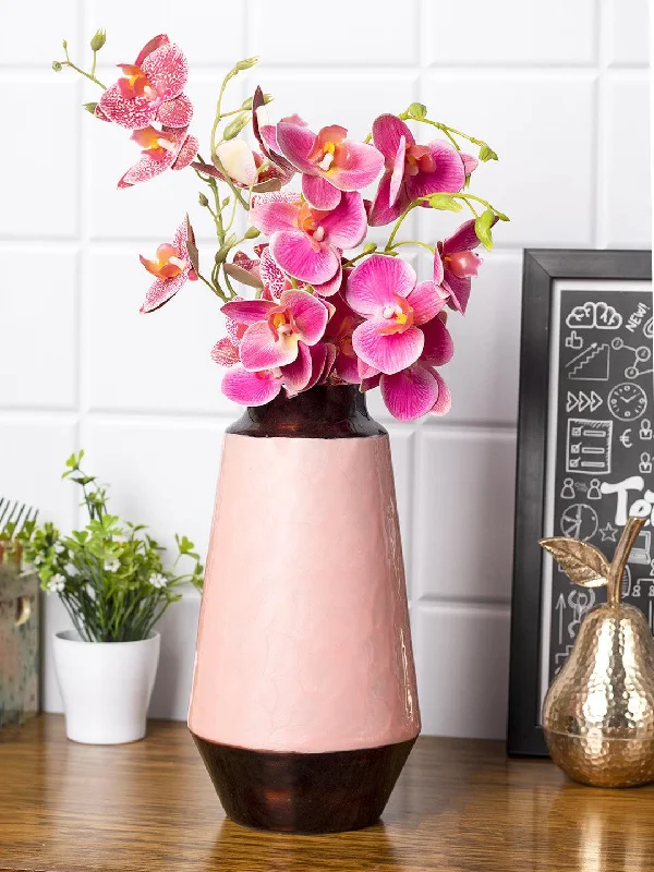 VON CASA Pink Bud Shape Vase (Pink Enamel)