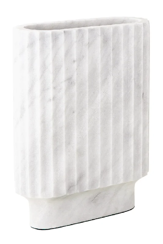 White Marble Ribbed Vase | Liang & Eimil Renzo