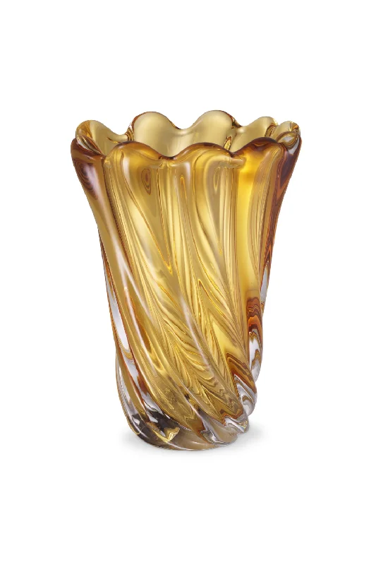 Yellow Swirling Glass Vase | Eichholtz Contessa - L