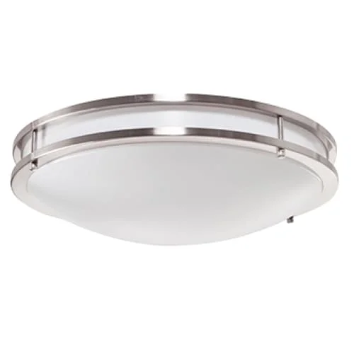 2-Pack LED Nickel Ringed Ceiling Fixture in Warm White