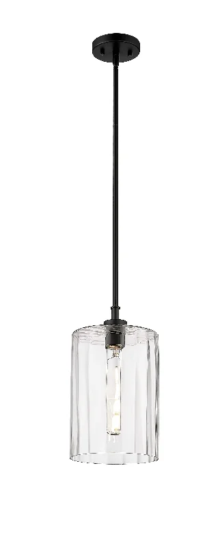 Chastine Pendant - Matte Black - Clear Beveled Glass - 8in. Diameter - E26 Medium Base