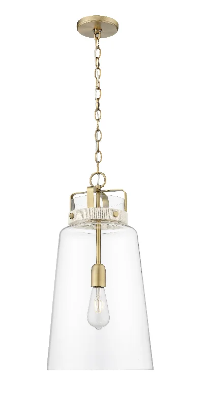 Lolla Pendant - Vintage Brass - Clear Glass - 11.8in. Diameter - E26 Medium Base