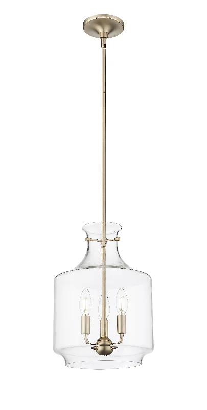 Mahannah Pendant - Modern Gold - Clear Glass - 11in. Diameter - E12 Candelabra Base