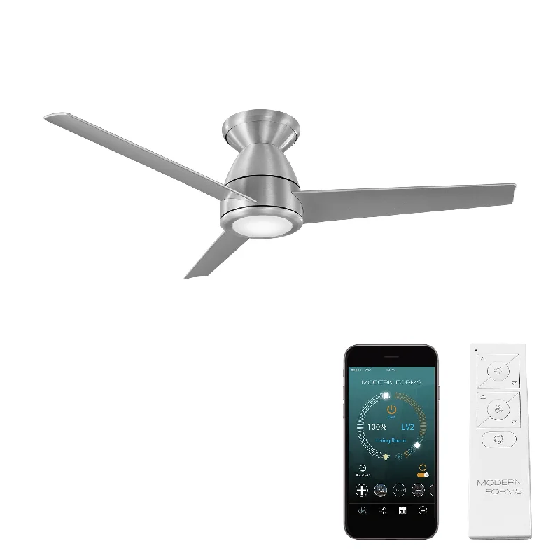 Modern Forms Fan Tip-Top FH-W2004-44L-BA Ceiling Fan 44 - Brushed Aluminum/Titanium, Titanium Silver/