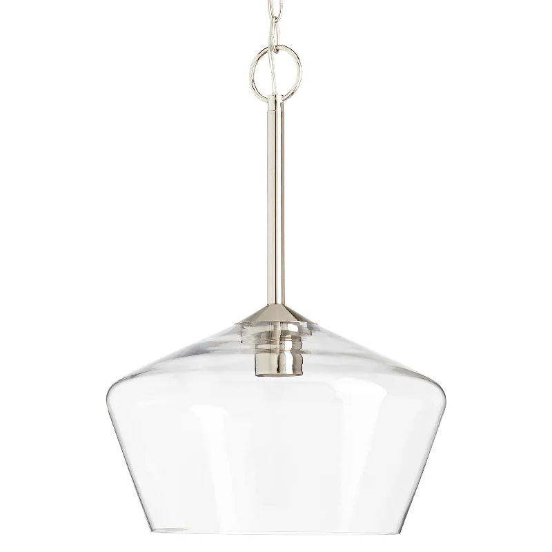 Morbelle Pendant - Polished Nickel - Clear Glass - 14in. Diameter - E26 Medium Base