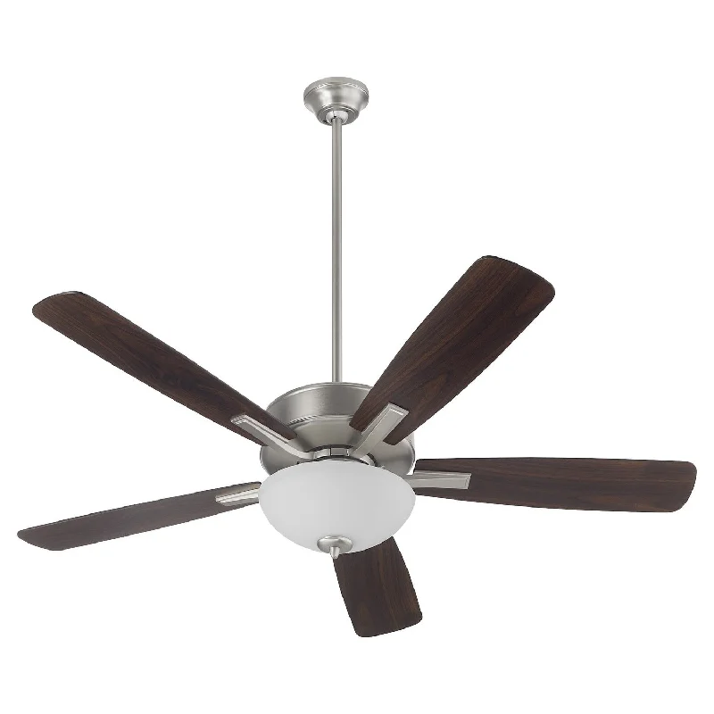 Quorum Ovation 4525-2165 Ceiling Fan 52 in. - Satin Nickel, Silver/Walnut