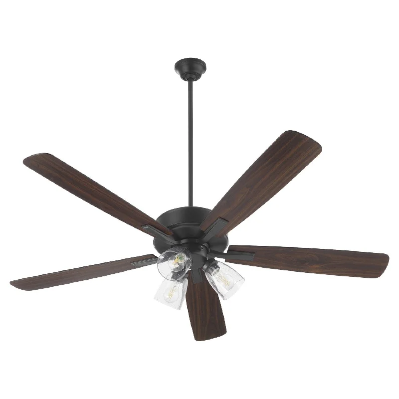 Quorum Ovation 4525-23159 Ceiling Fan 52 in. - Matte Black, Matte Black/Walnut