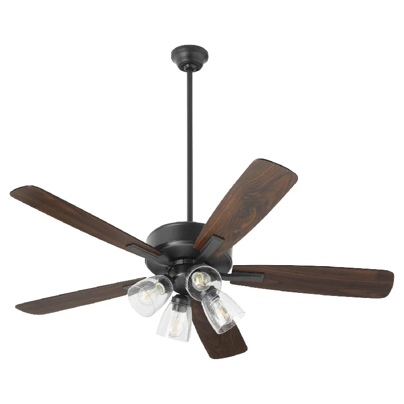 Quorum Ovation 4525-24159 Ceiling Fan 52 in. - Matte Black, Matte Black/Walnut