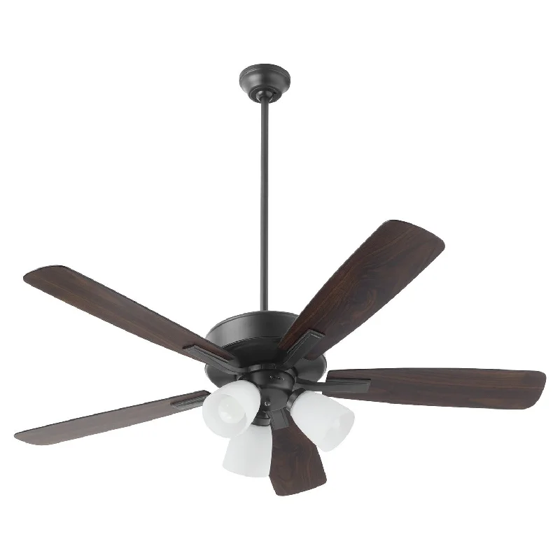 Quorum Ovation 4525-3159 Ceiling Fan 52 in. - Matte Black, Matte Black/Walnut