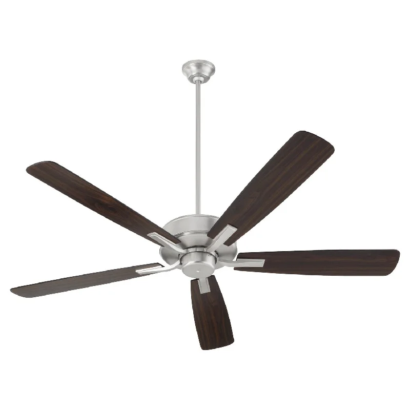 Quorum Ovation 4605-165 Ceiling Fan 60 in. - Satin Nickel, Silver/Walnut