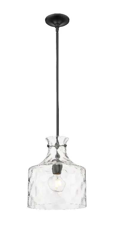 Santorini Pendant - Matte Black - Water Glass - 11in. Diameter - E26 Medium Base