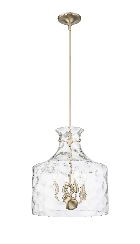 Santorini Pendant - Modern Gold - Water Glass - 15in. Diameter - E12 Candelabra Base