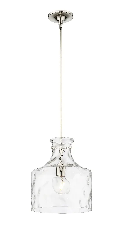 Santorini Pendant - Polished Nickel - Water Glass - 11in. Diameter - E26 Medium Base