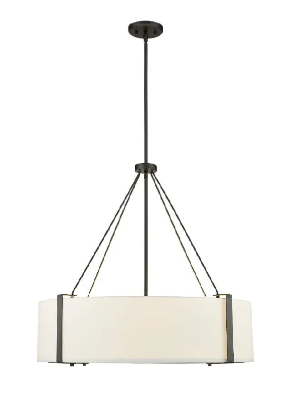 Telfar Pendant - Matte Black / White - White Glass - 30in. Diameter - E26 Medium Base