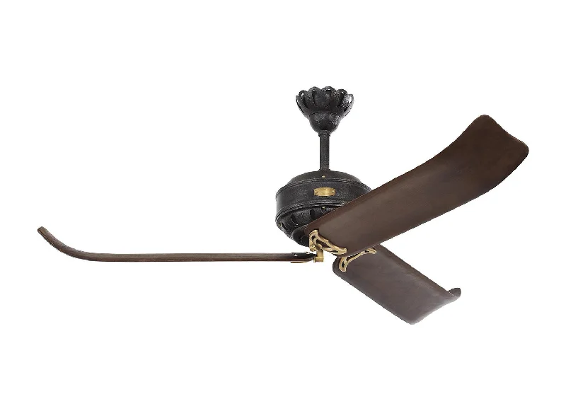 Visual Comfort Fan Cupra 60 3CPR60ATIHAB Ceiling Fan - Antique Iron, Dark Walnut/Dark Walnut/