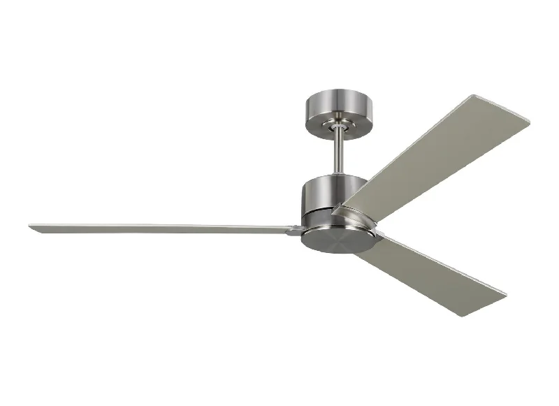 Visual Comfort Fan Rozzen 52 3ROZR52BS Ceiling Fan - Brushed Steel, Silver/Silver/