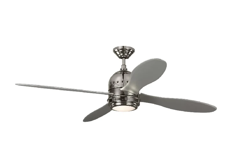 Visual Comfort Fan Metrograph 56 4TSR56PNGRYD Ceiling Fan - Polished Nickel, Grey/Grey/