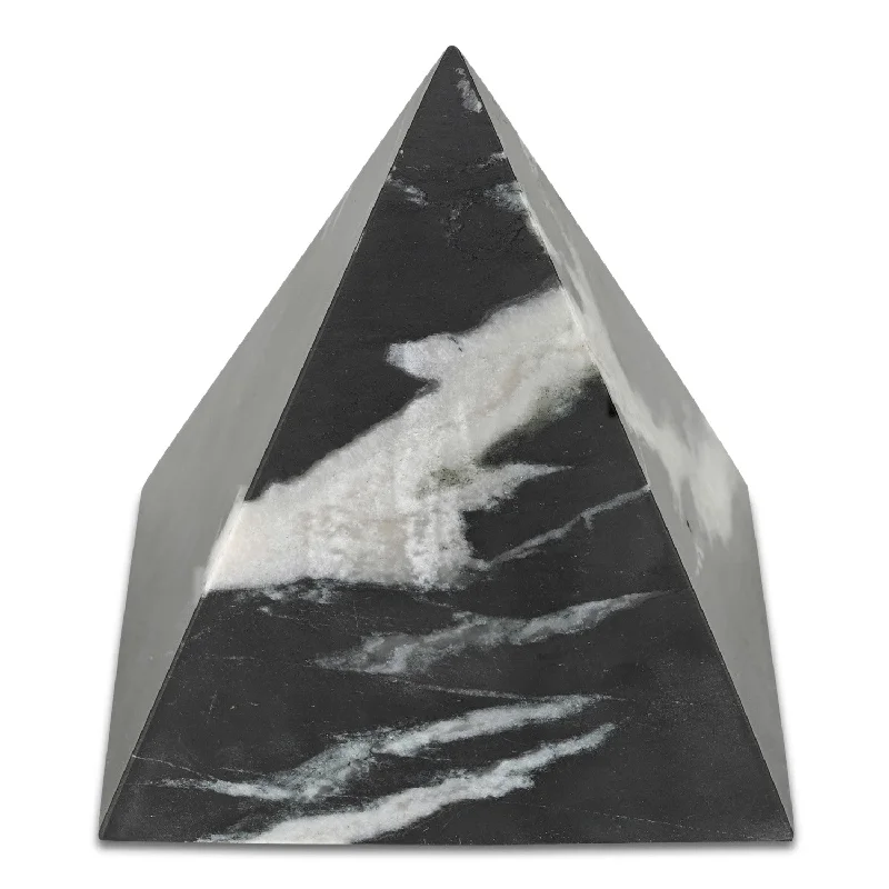 Alma Pyramid Tabletop Accent Black Marble