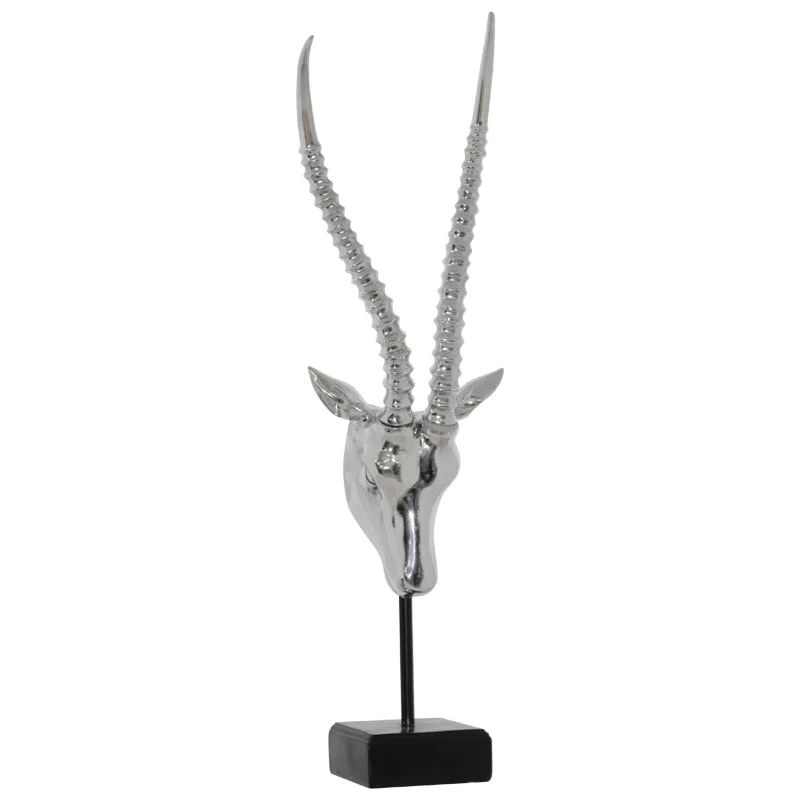 Antelope Statue (Silver) 78 cm