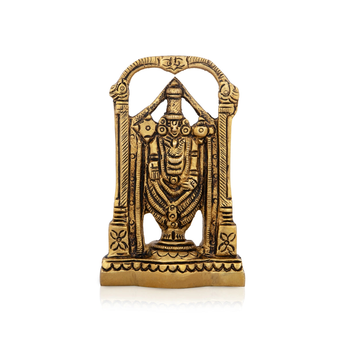 Balaji Murti - 3 x 2 Inches | Antique Brass Idol/ Standing Balaji Idol for Pooja/ 180 Gms Approx