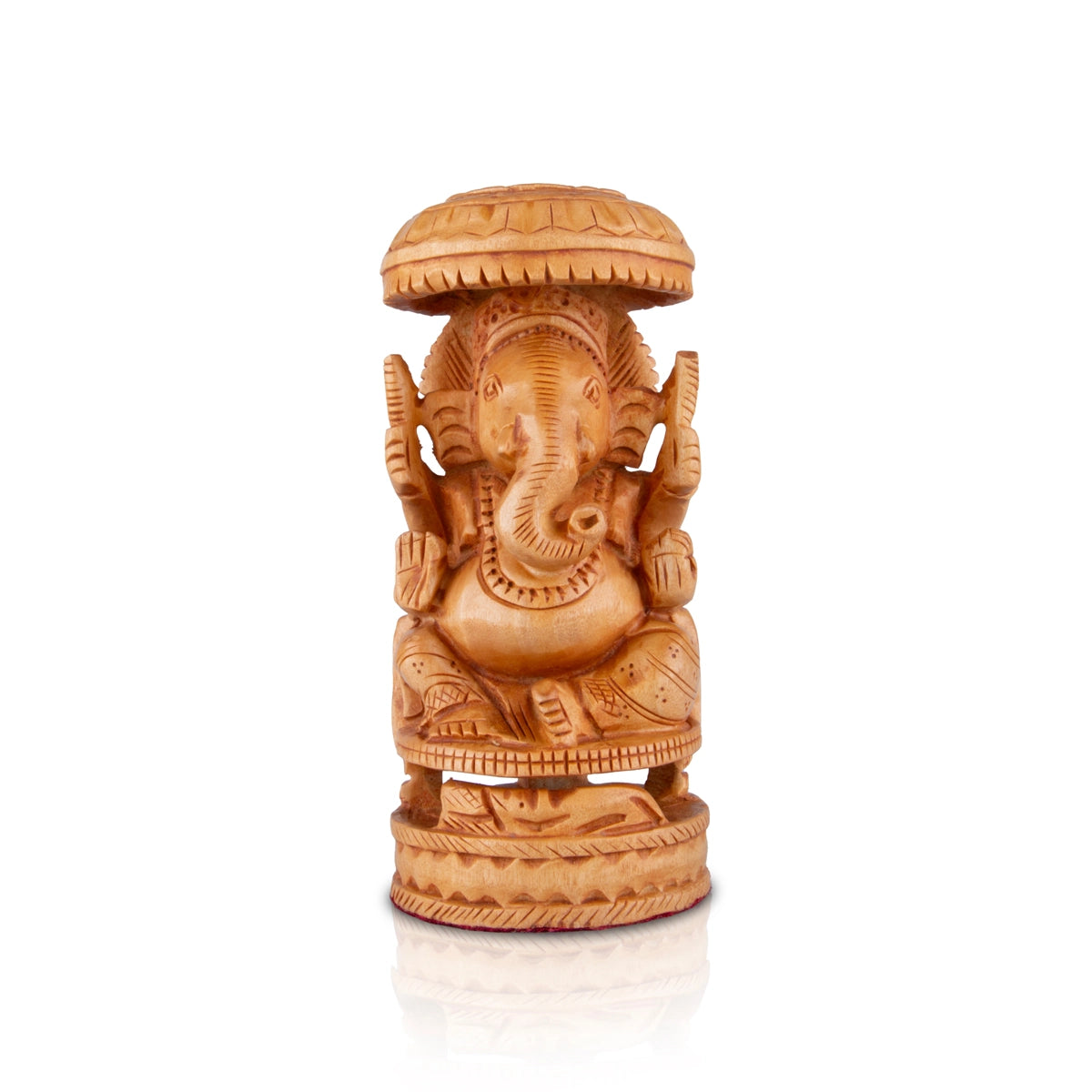 Chatter Ganesh Murti - 3 x 2 Inches | Wooden Statue/ Ganapati Idol/ Vinayagar Statue for Home Decor