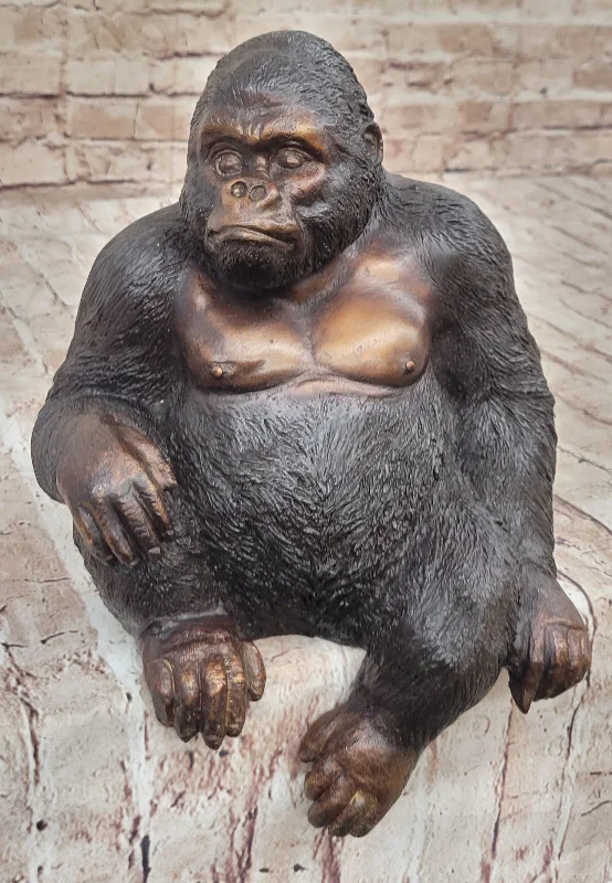 Collectible Bronze Kingkong Sculpture: Limited Edition Gorilla Statue Signed