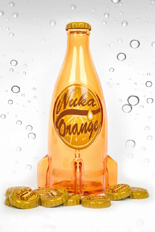 Fallout Nuka-Cola Orange Glass Bottle & Caps