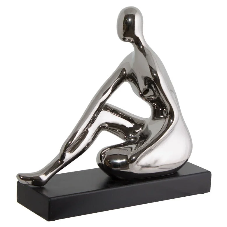 Figurine Sitting Silver (32 cm)