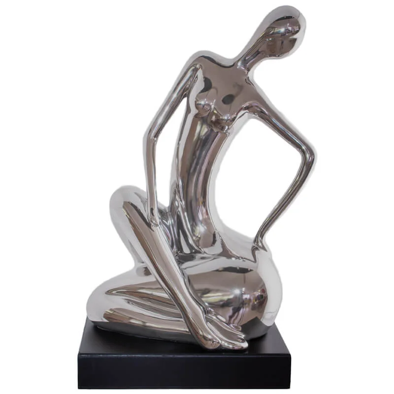 Figurine Sitting Silver (34 cm)