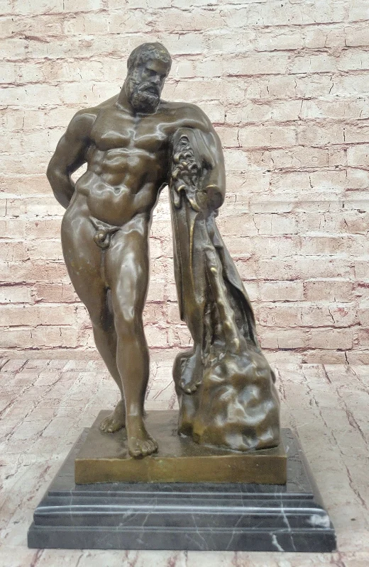 Glycon Signed Bronze Statue Farnese Hercules Greek Mythology Collector Edition