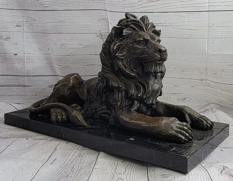 Hand Made Bronze Lion King Sculpture by Barye: Museum Quality Artwork