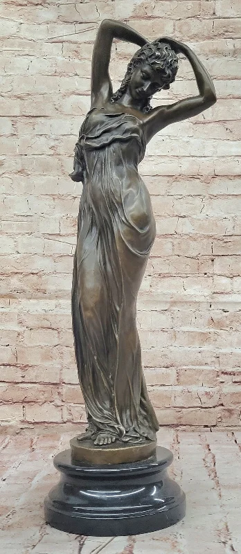 Hand Made Bronze Venus Woman Sculpture by A. Moreau Beautiful Classic Artwork Decor